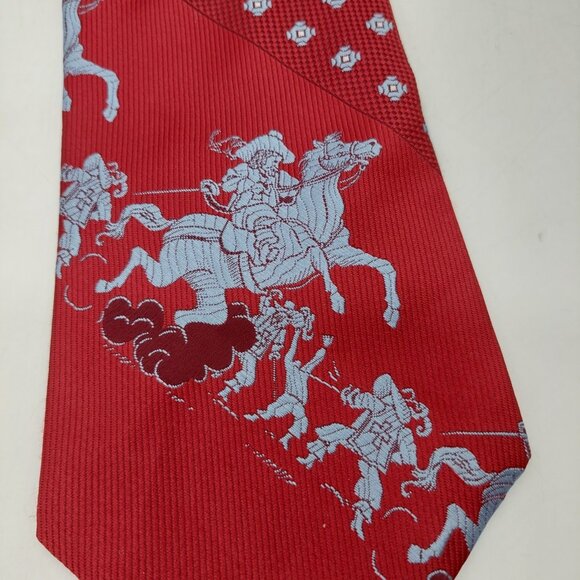 Three Musketeers Pattern Red Necktie Ted Blue - Picture 8 of 10